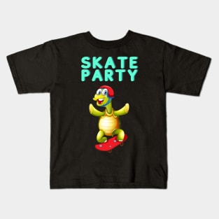 Skate Party Turtle Kids T-Shirt